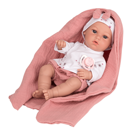 Billede af Dukke Elegance 33 cm. Nia m. dusty rosa tæppe